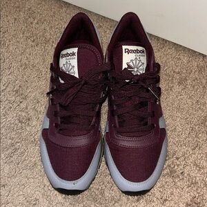 Reebok Classic Maroon and Light Gray Sneakers